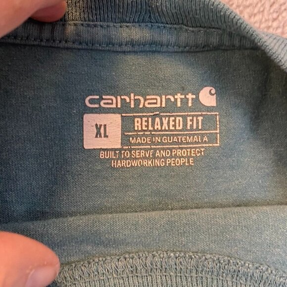 Carhartt Mens T-shirt XL Relaxed Fit Long-Sleeve Pocket Tee 18 Carhartt 89 Logo - Picture 6 of 9